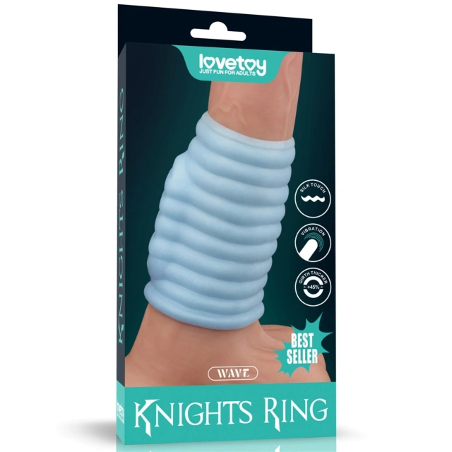 Pierścień Erekcyjny Wave Knights (blue) Lovetoy Wibrujący Niebieski