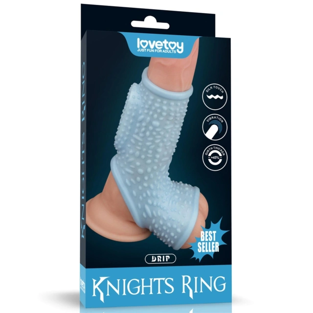 Pierścień Erekcyjny Drip Knights With Scrotum Lovetoy Wibrujący 