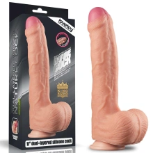 Dildo z Przyssawką Silikonowy Dual Layer Platinum Silicone Cock Lovetoy 