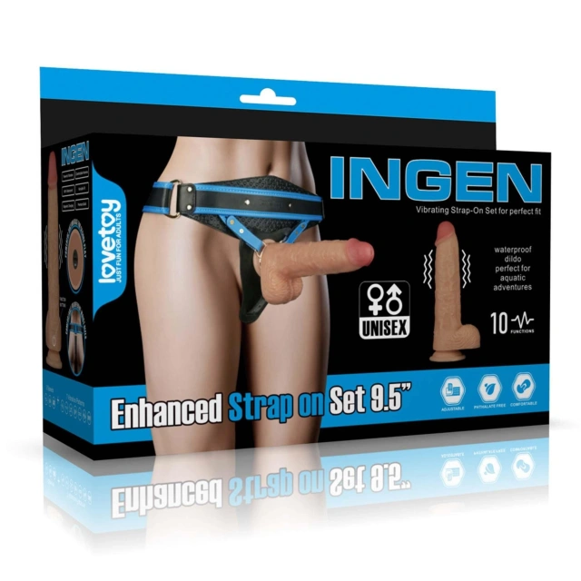 Proteza Penisa Enhanced Strap On Set L/xl/2xl Lovetoy Wibrujący 24,1 Cm