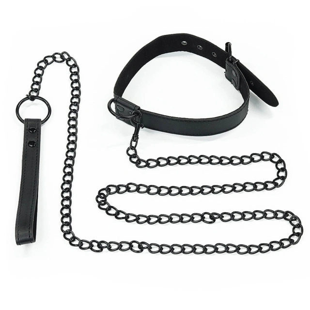 Akcesoria Bondage Bondage Fetish Matt Collar With Leash Lovetoy Czarny 