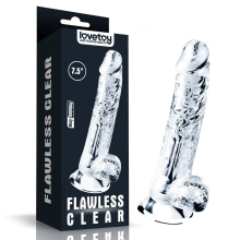 Członek na Przyssawce Flawless Clear Dildo 18cm Przeźroczysty 