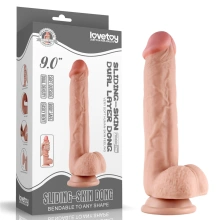 Dildo z Przyssawką i Ruchomą Skórą Lovetoy 24cm 