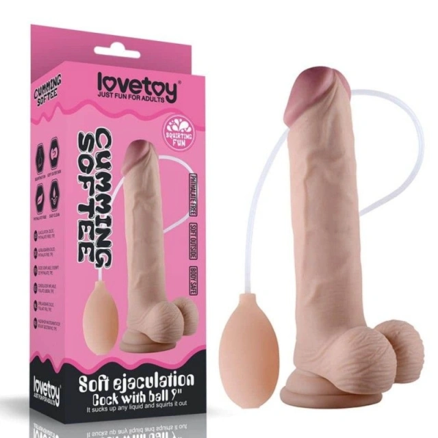 Penis z Wytryskiem Dildo Duże 23cm Cielisty | 100% ORYGINAŁ| DYSKRETNA PRZESYŁKA