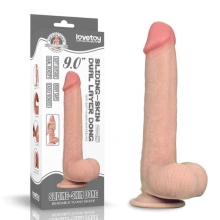 Dildo z Przyssawką i Ruchomą Skórą Lovetoy 23cm 