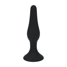 Slim Silicone Anal Plug - S - Black