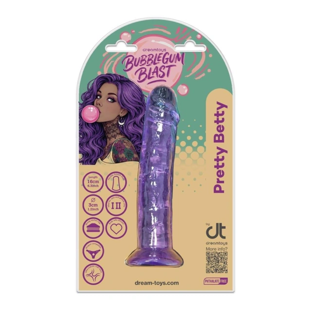 BUBBLEGUM BLAST PRETTY BETTY PURPLE CLASSIC JELLY 6,3 INCH DONG