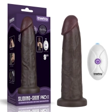 9" Vibrating Sliding Skin Pro II Dual Layer Silicone Dong