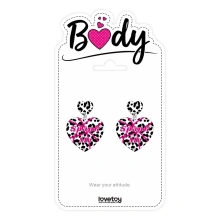 Body Leopard Print Heart Earrings