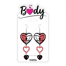 Body Triple Heart Earrings