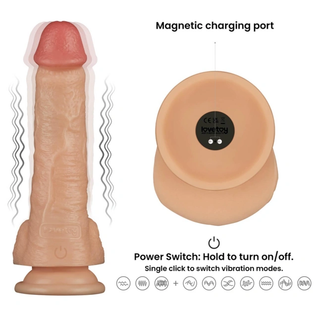 8'' Vibrating Power Basics Cock