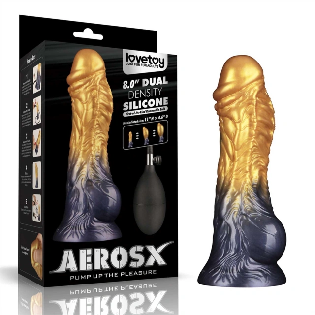 8'' Dual Density Silicone Inflatable Dildo
