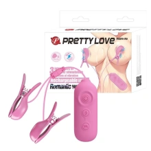 Zestaw do Elektrostymulacji Bdsm Nipple Clip Pretty Love 7 Trybów Wibrujący 