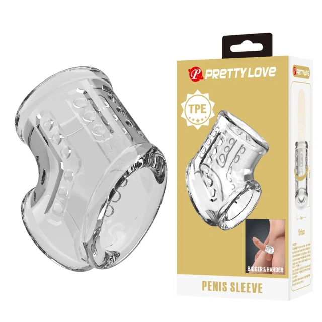 Pierścień Erekcyjny Penis Sleeve – Clear Pretty Love 