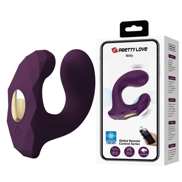 Stymulator Łechtaczki Billy Purple Pretty Love Sterowany Zdalnie Fioletowy 