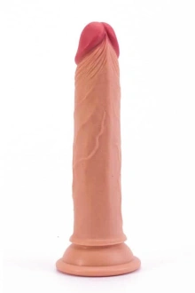 Dildo Silikonowe z Przyssawką Dual Layered Liquid 18 cm Cielisty 
