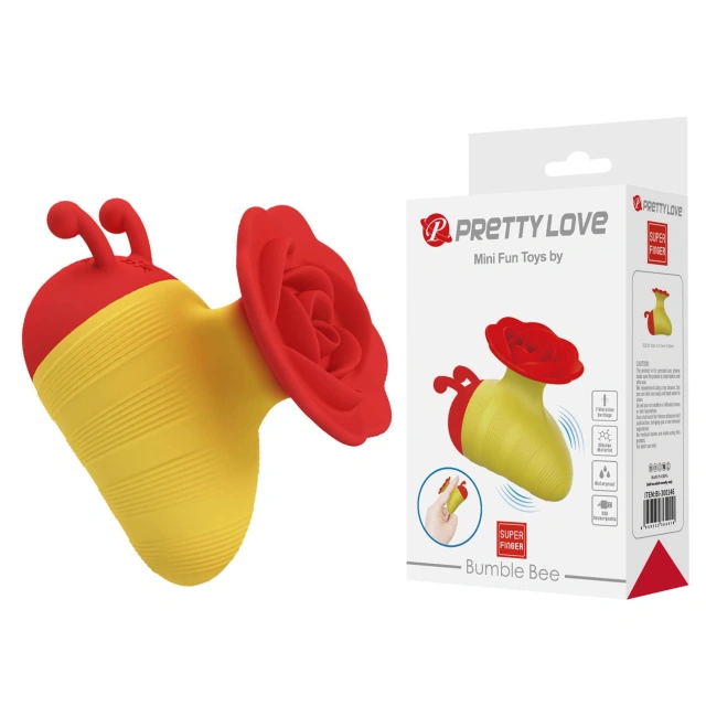 Pretty Love Bumble Bee – Vibrating Finger Stimulator Yellow/Red