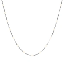 Srebrny naszyjnik choker z białą emalią