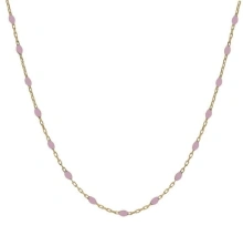 Srebrny pozłacany naszyjnik choker z różową emalią