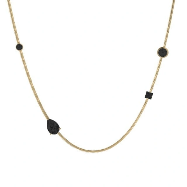 Srebrny pozłacany naszyjnik choker z cyrkoniami czarne
