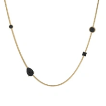 Srebrny pozłacany naszyjnik choker z cyrkoniami czarne