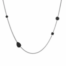 Srebrny naszyjnik choker z cyrkoniami czarne