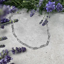 Srebrny naszyjnik choker łańcuch młotkowany