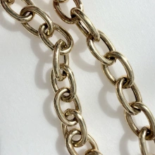 Srebrny pozłacany naszyjnik choker łańcuch owal