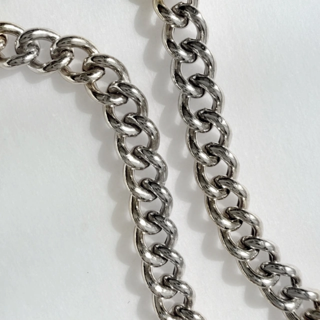 Srebrny naszyjnik choker łańcuch pancerka