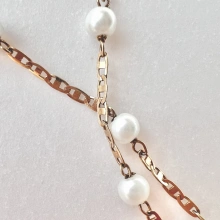 Srebrny pozłacany naszyjnik choker PERŁA