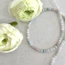 Choker kamień naturalny morganit PASTELOWY •