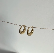 Srebrne pozłacane kolczyki koła OWALNA ELEGANCJA