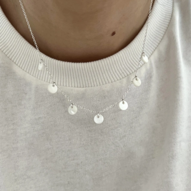 Srebrny naszyjnik choker MUSZLA