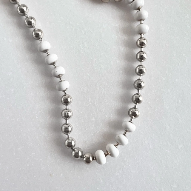 Srebrny naszyjnik choker z kulek BIEL