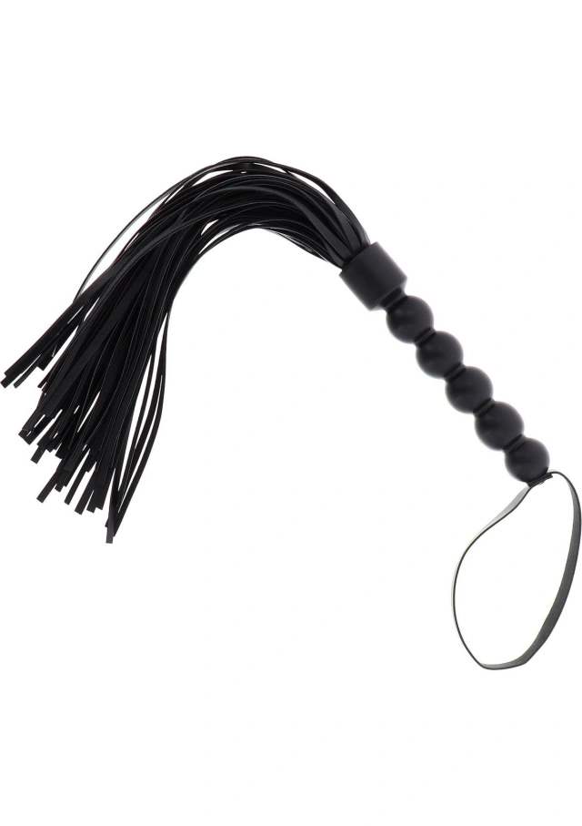Pejcz czarny - Short Beaded Flogger Whip Black