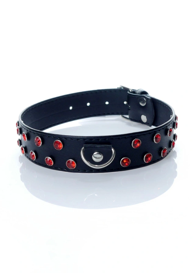Fetish B - Series - Collar 3 cm. red crystal