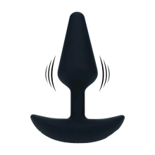Classic Vibrating Silicone Anal Plug - S - Black