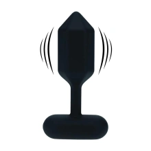 Hexagonal Vibrating Silicone Anal Plug - S - Black