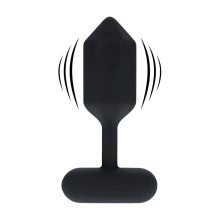 Hexagonal Vibrating Silicone Anal Plug - M - Black