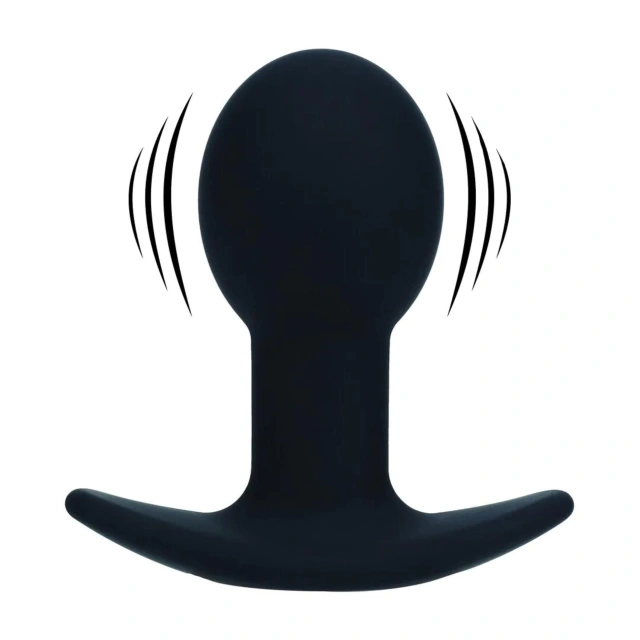 Single Bulb Vibrating Silicone Anal Plug - Black