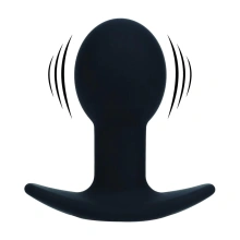 Single Bulb Vibrating Silicone Anal Plug - Black